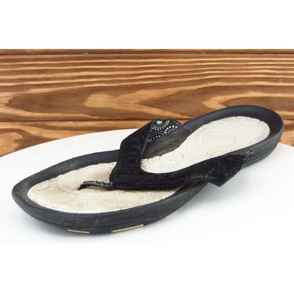 Speedo Sz 8 M‎ Black Flip Flop Synthetic Women Sandals - Picture 1 of 8